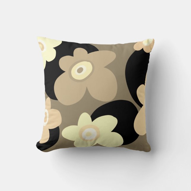 oreiller Brown à lancer floral (Recto)