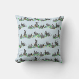 Oreiller Bunny Meadow (Bleu Clair)