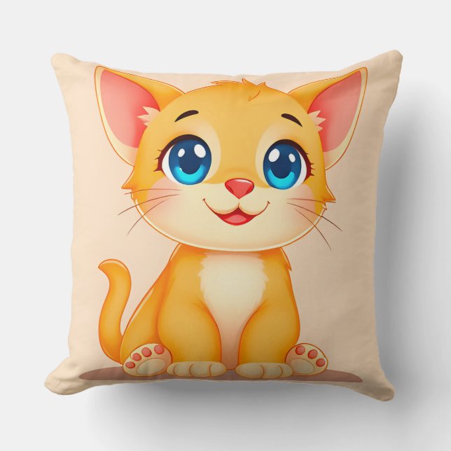 🐱 Oreiller Cadeau de Chat Mignon Décoration de Fa (Recto)