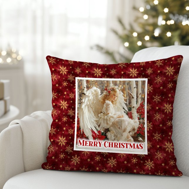 Oreiller cadeau de Noël ange victorien chaud (Warm Victorian Angel Christmas Gift Pillow)