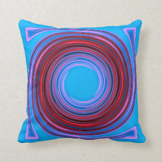 Oreiller carré à motif tourbillon bleu/rouge