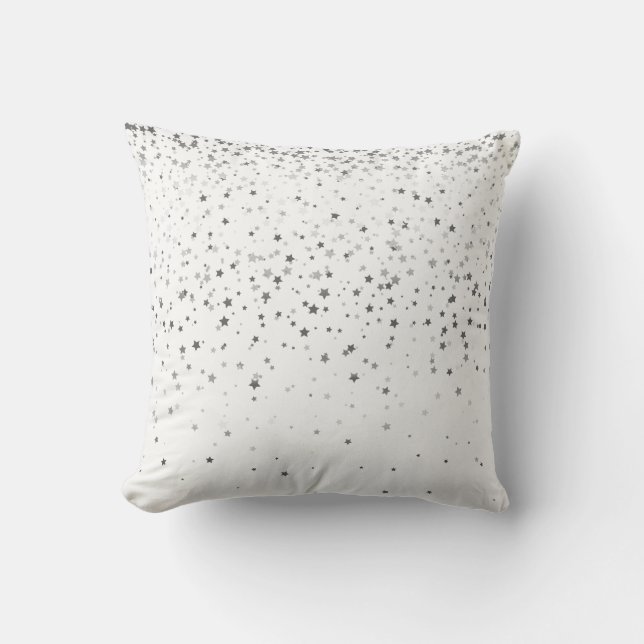 Oreiller carré Petite Étoiles Argentées Intérieur- (Recto)