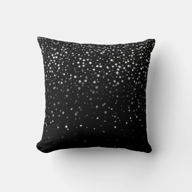 Oreiller carré Petite Étoiles Argentées Intérieur- (Recto)