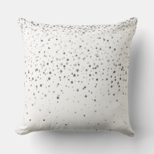 Oreiller carré Petites Étoiles Argentées Intérieur