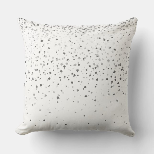 Oreiller carré Petites Étoiles Argentées Intérieur (Recto)