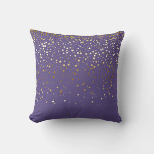 Oreiller Carré Petites Étoiles Dorées Intérieur -