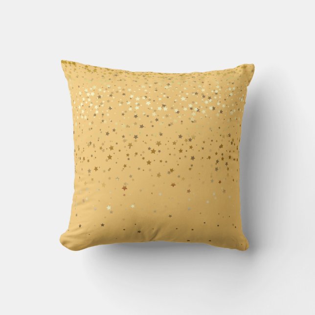 Oreiller carré Petites Étoiles Dorées Intérieur -  (Recto)