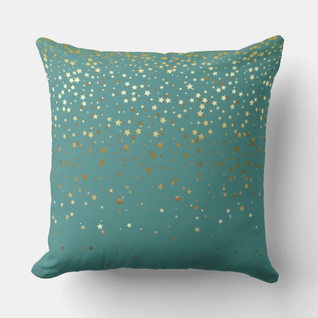 Oreiller carré Petites Étoiles Dorées Intérieur -  (Recto)