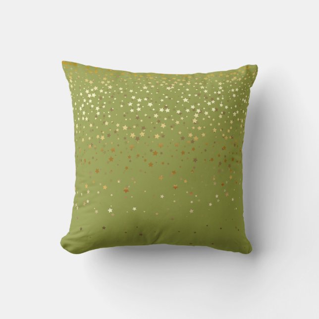 Oreiller carré Petites Étoiles Dorées Intérieur-Ol (Recto)