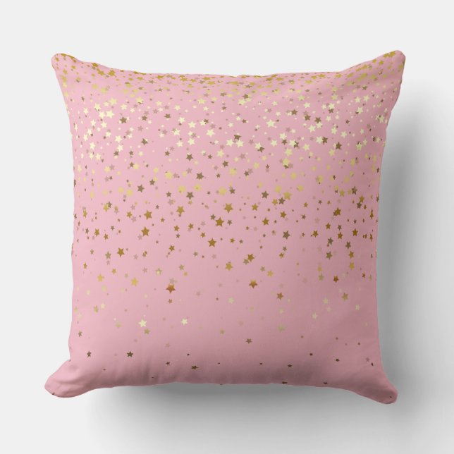 Oreiller Carré Petites Étoiles Dorées Intérieur-Ro (Recto)