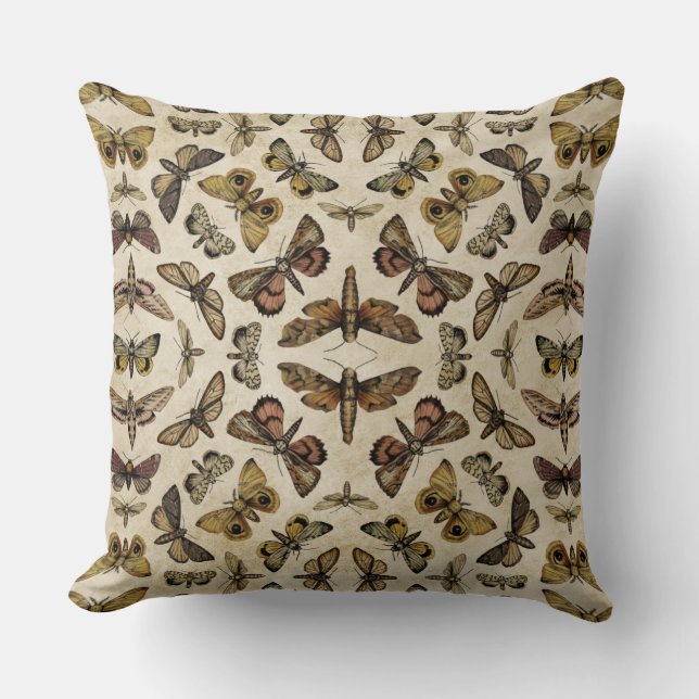 Oreiller Carré vintage Moths (Recto)
