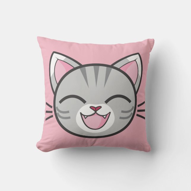 Oreiller chat heureux (Recto)