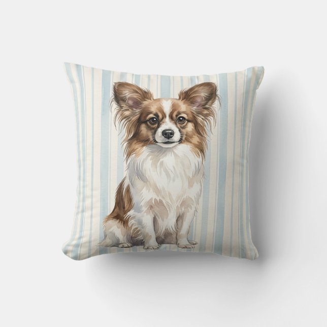 Oreiller Chien Papillon Aquarelle (Recto)