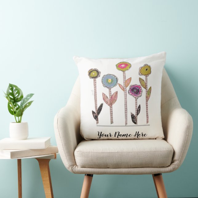 Oreiller - Cinq Fleurs Simples (Chaise)
