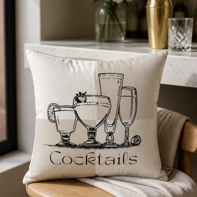 Oreiller Cocktails Carré (Créateur téléchargé)