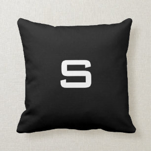 oreiller contemporain à deux tons noir et blanc