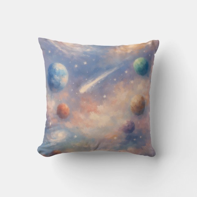 Oreiller Cosmique Rêveur – Planètes & Galaxies (Recto)