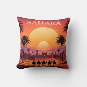 Oreiller Coucher de soleil du désert du Sahara