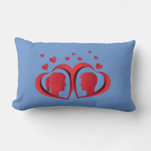 Oreiller Couple Amour Rouge Accent de Décoration R