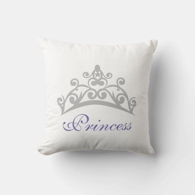 Oreiller Couronne de Princesse Violet et Blanc (Recto)