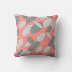 Oreiller Coussin à motifs ovales gris