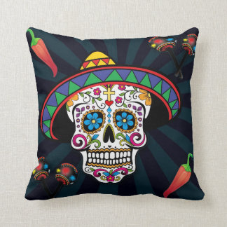 Oreiller crâne sucré mexicain cool