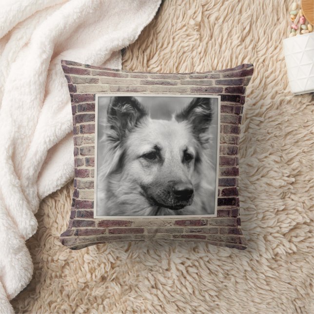 Oreiller d'accent de brique avec photo de l'animal (Couverture)