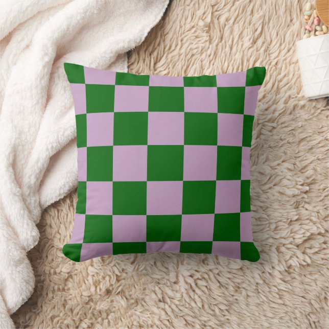 Oreiller damier vert pourpre (Couverture)