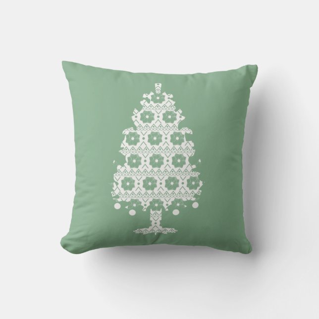 Oreiller d'arbre de Noël en tricot d'hiver (Recto)
