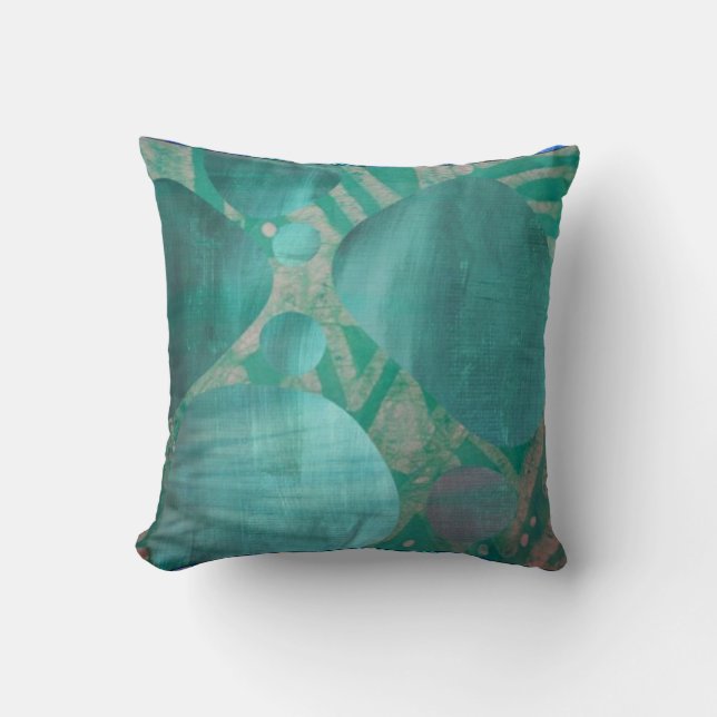 Oreiller d'art abstrait Aqua (Recto)