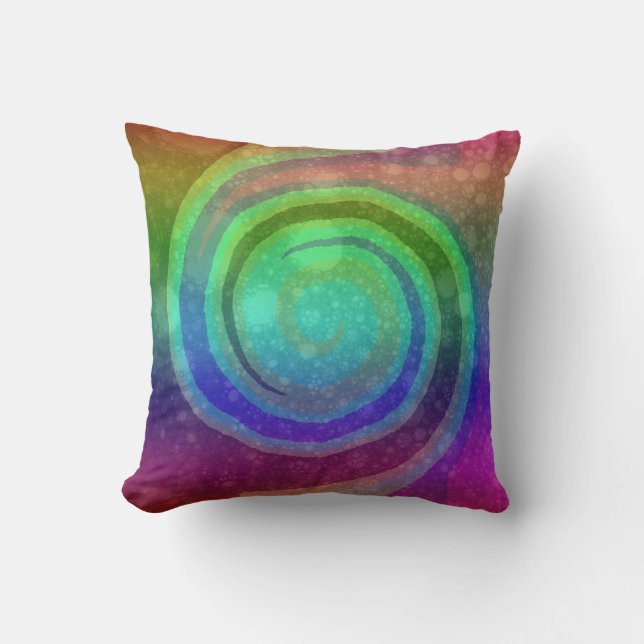 Oreiller d'art abstrait tourbillon arc-en-ciel col (Recto)