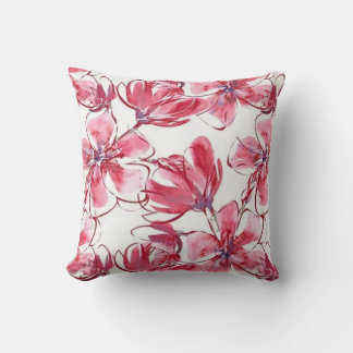 Oreiller d'art élégant à la rose florale vintage