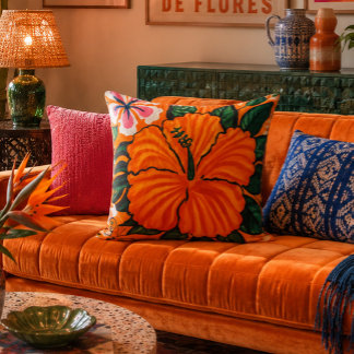 Oreiller d'art tropical