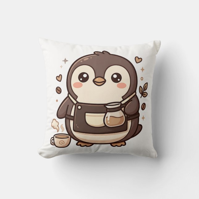 Oreiller de barista de café Pingouin (Recto)