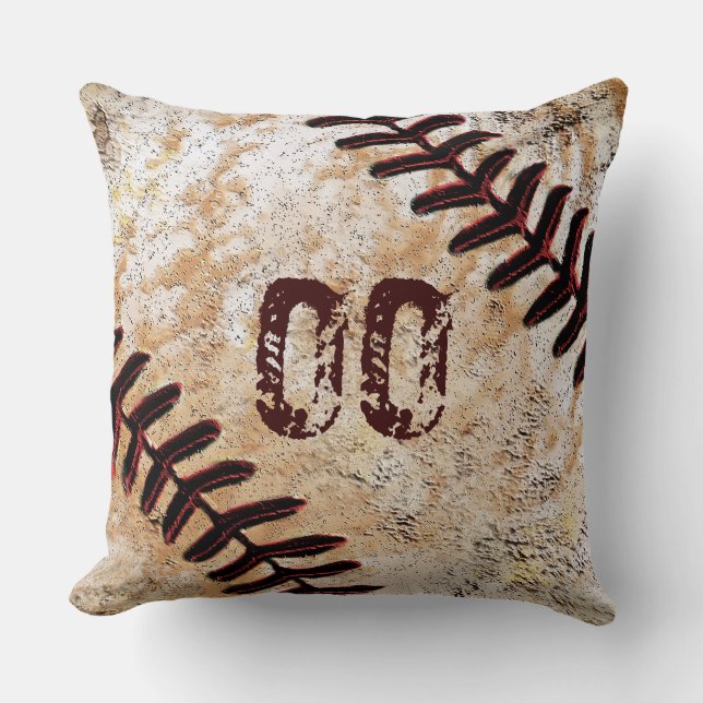 Oreiller de baseball avec numéro de maillot cool o (Recto)