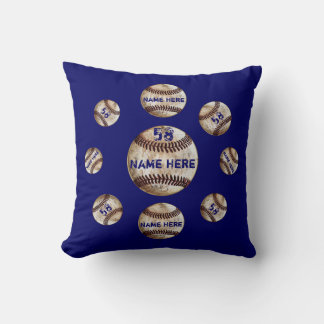 Oreiller de baseball rustique bleu pour joueurs
