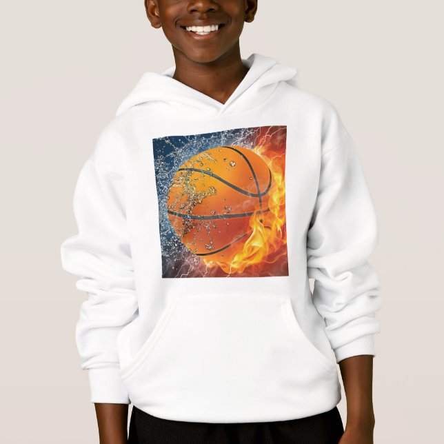 Oreiller de basketball en feu (Devant)