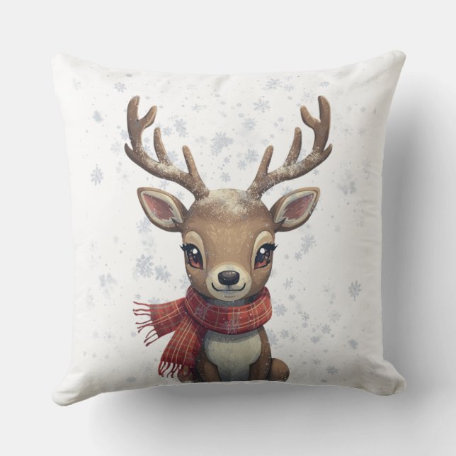 Oreiller de cerf de la forêt hivernale (Verso)