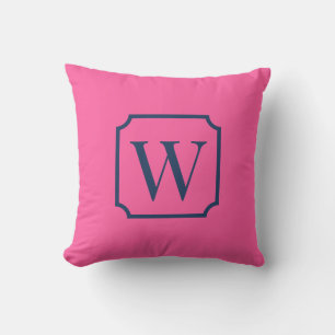 Oreiller de chambre universitaire Monogram rose de