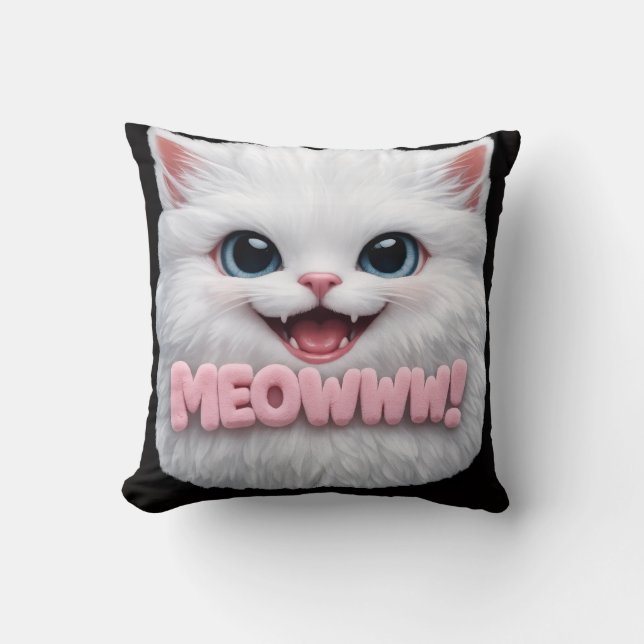 Oreiller de chat Fluffy Meowww (Recto)