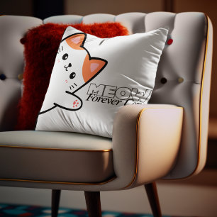 Oreiller de chat personnalisable Meow Forever Cozy