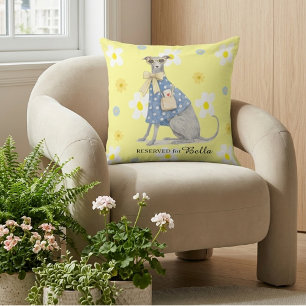 Oreiller de chien mignon floral Greyhound italien