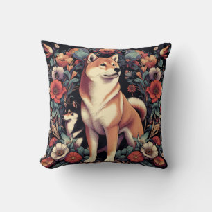 Oreiller de chien Shiba Inu William Morris Inspiré