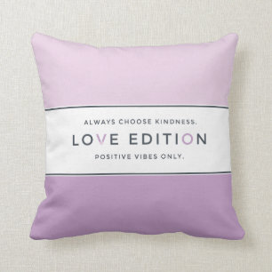 Oreiller de citation inspirante, Rose, Violet, Amo