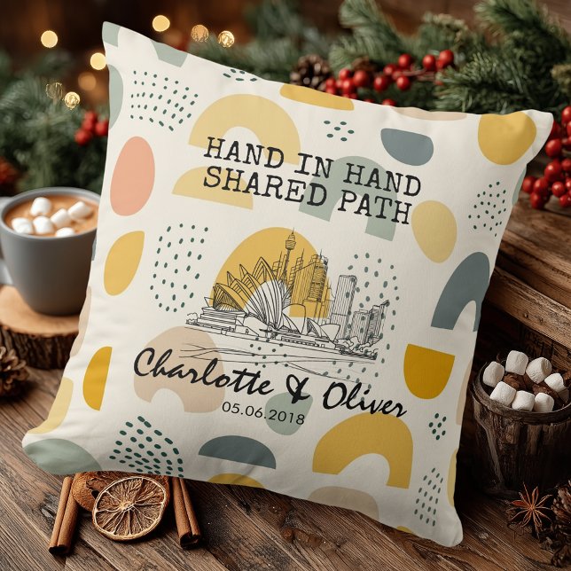Oreiller de couple moderne personnalisé avec vue a (Créateur téléchargé)