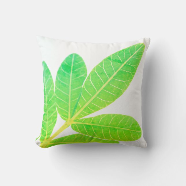 Oreiller de décoration aux feuilles de houx brésil (Recto)