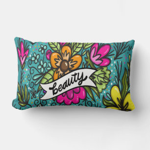 Oreiller de décoration Beauté avec des fleurs