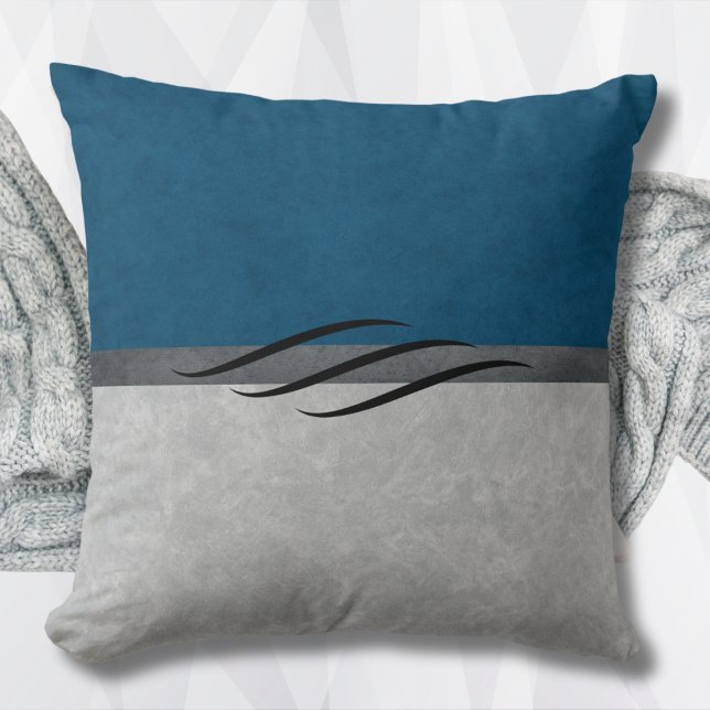 Oreiller de Décoration de Maison Bleu Ardoise Cont (Contemporary Slate Blue Home Décor Pillow)