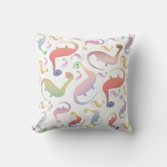 Oreiller de dinosaures heureux pour enfants (Recto)