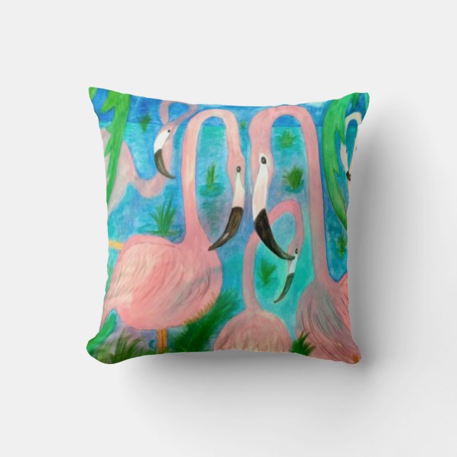 Oreiller de fête flamant rose (Recto)